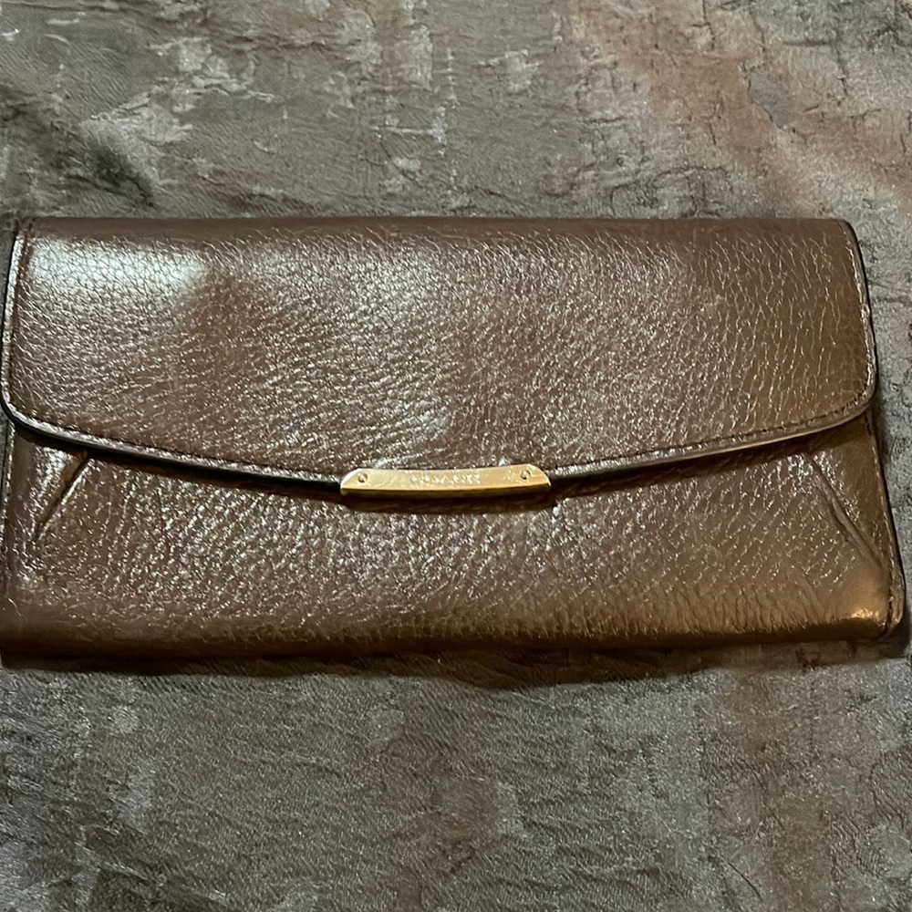 Brown leather coach wallet